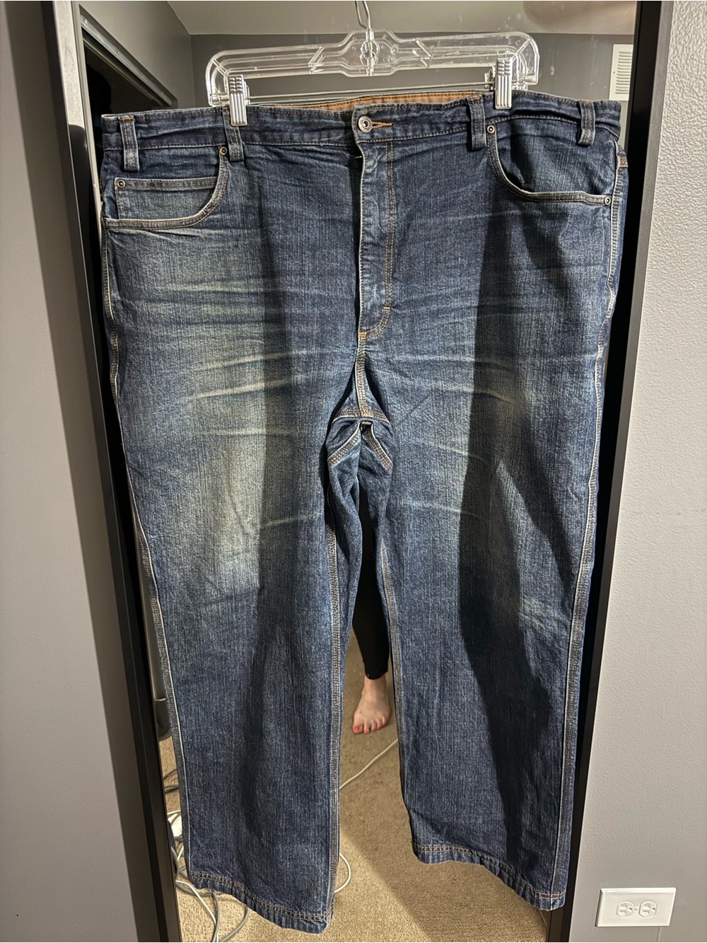 Duluth Trading Flex Ballroom Jeans in Dark Blue Wash